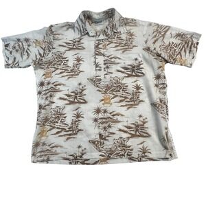Vintage Pomare Hawaiian Open Waielae Country Club Men Golf Button Down Shirt